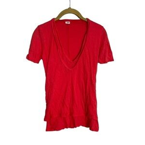 Monrow Red Orange T Shirt XS